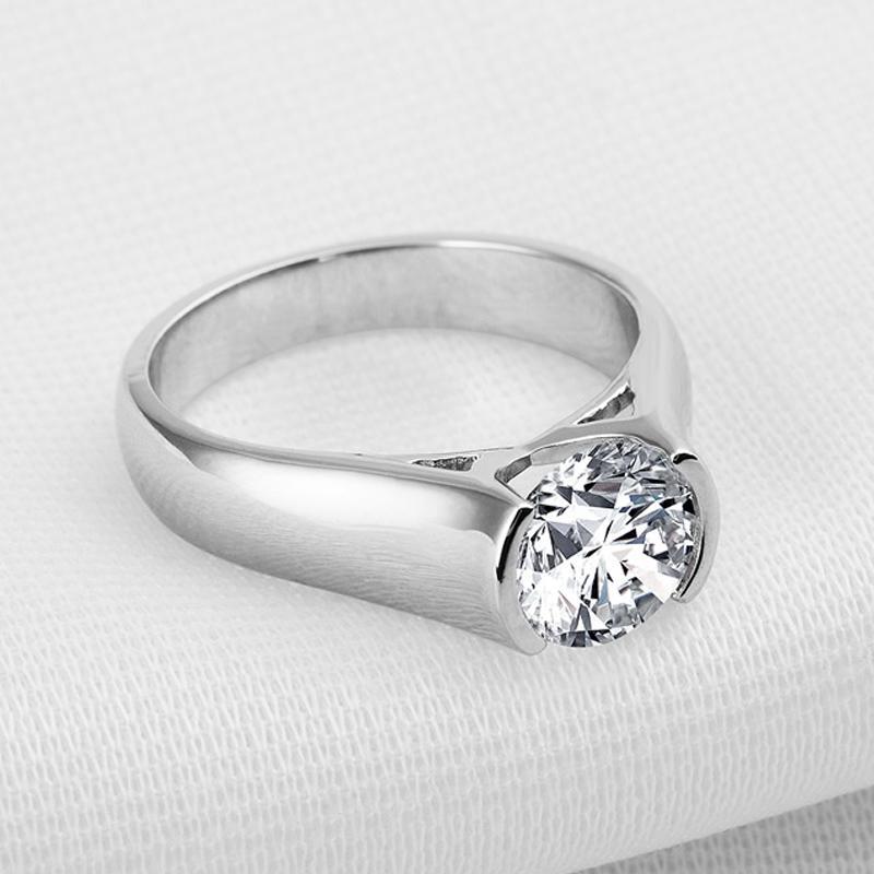 Simple Solitaire Round Cut Ring - jolics