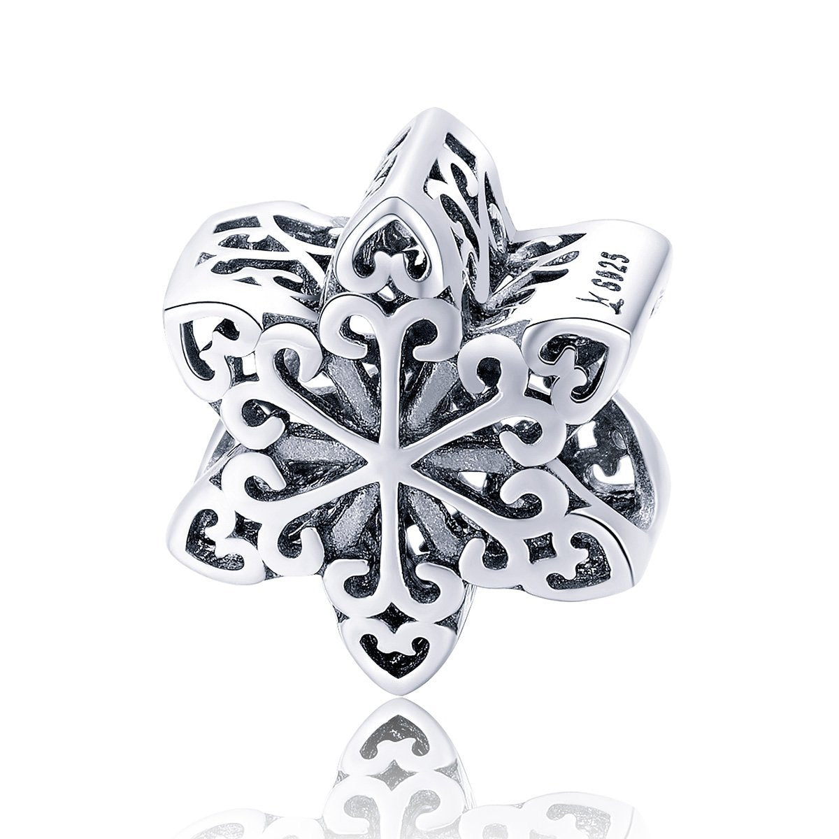 Snowflake Collection 925 Sterling Silver Bead & Dangle Charm - jolics