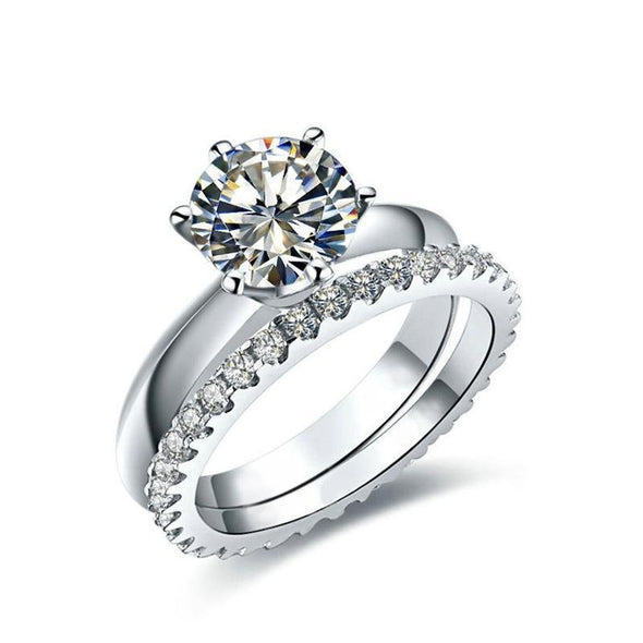 Solitaire Round Cut Classic Wedding Set - jolics