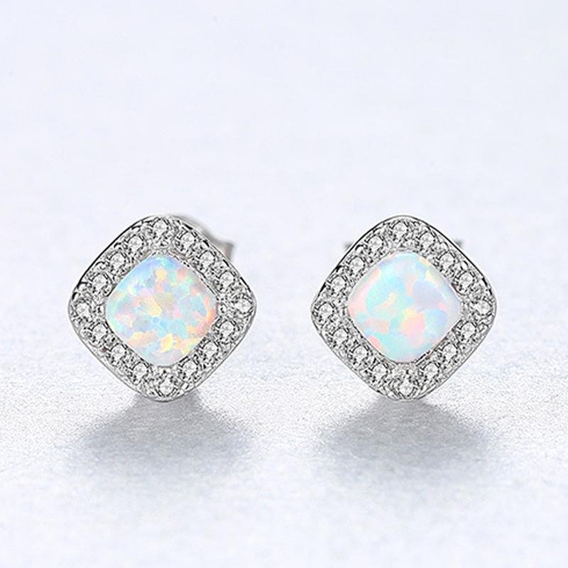 Square Halo Stud Earrings - jolics