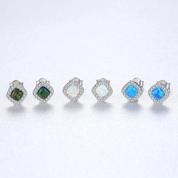 Square Halo Stud Earrings - jolics