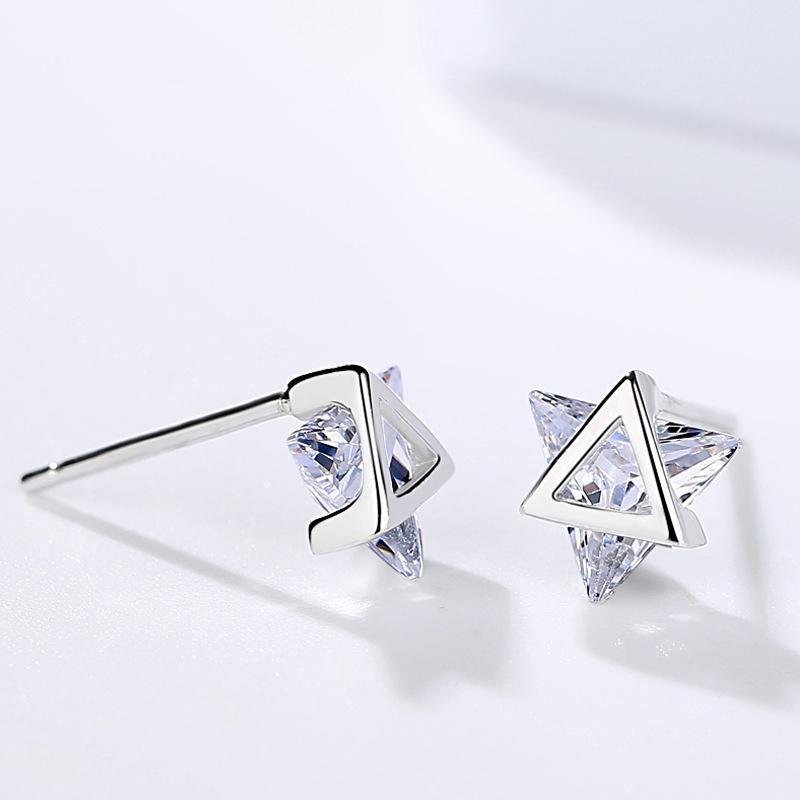 Star Design Trillion Cut Earrings - jolics