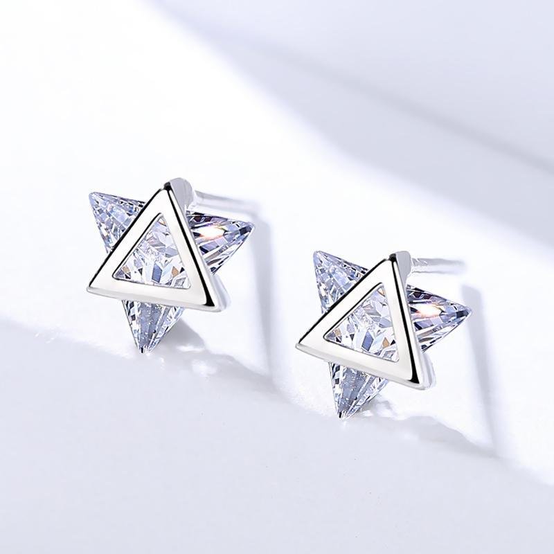 Star Design Trillion Cut Earrings - jolics