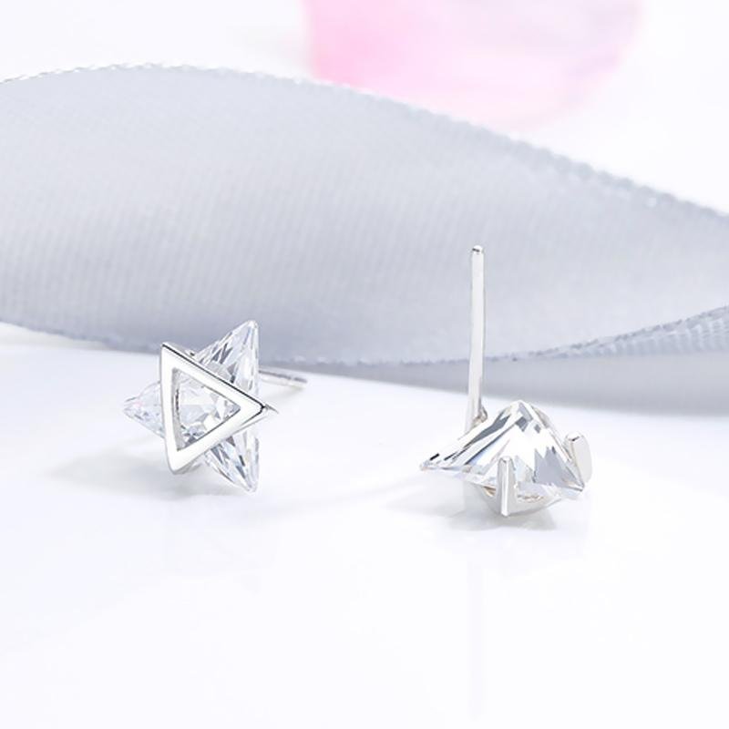 Star Design Trillion Cut Earrings - jolics