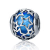 Stars 925 Sterling Silver Glass Bead Charm - jolics