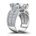 Stunning 13CT Pear Cut Lab-created Diamond Sterling Silver Ring in Widen Band Style JI0116 - jolics