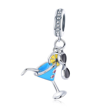 Summer Drinking 925 Sterling Silver Dangle Charm - jolics