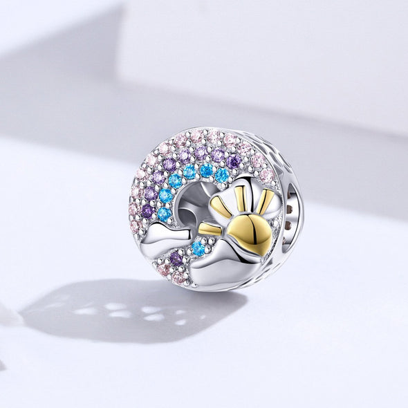 Sun & Rainbow 925 Sterling Silver Bead Charm - jolics