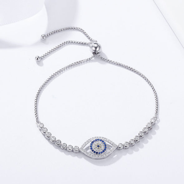 Tara Amulet Blue Eyes 925 Sterling Silver Bracelet - jolics