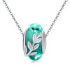 The Green Leaves of Summer 925 Sterling Silver Glass Bead Charm - jolics