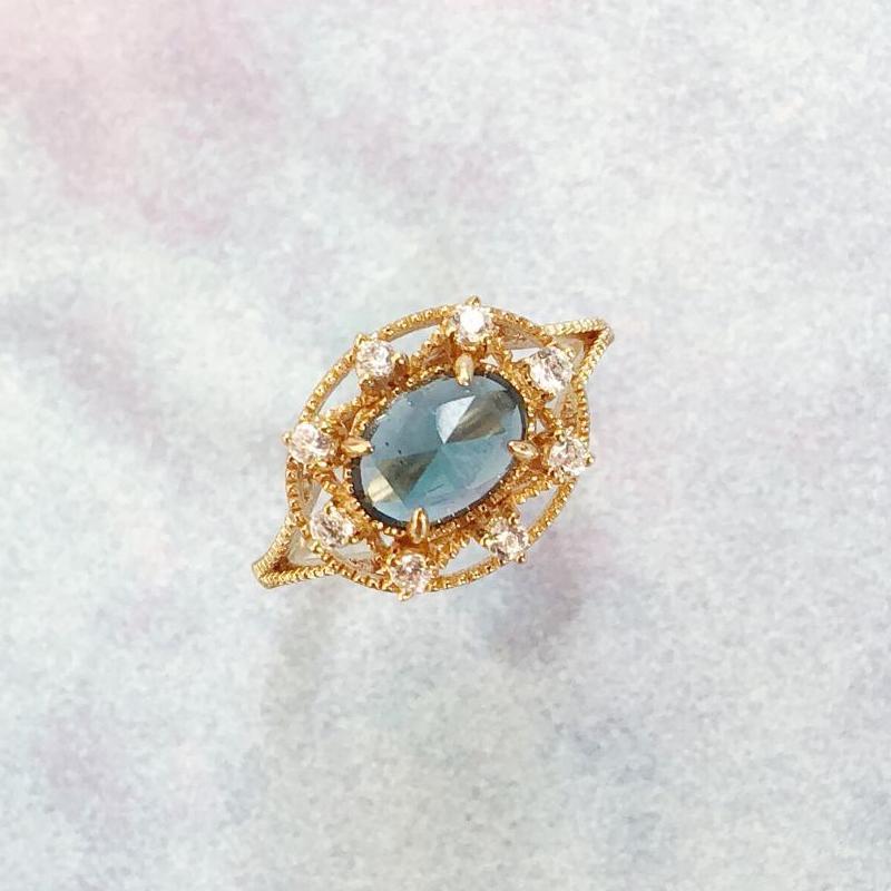 Topaz Oval Lace Split Open Ring - jolics