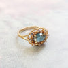 Topaz Oval Lace Split Open Ring - jolics