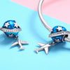 Travel by Plane 925 Sterling Silver Dangle Charm - jolics