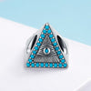 Triangle Blue Eyes Sterling Silver Bead Charm - jolics