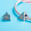 Triangle Blue Eyes Sterling Silver Bead Charm - jolics