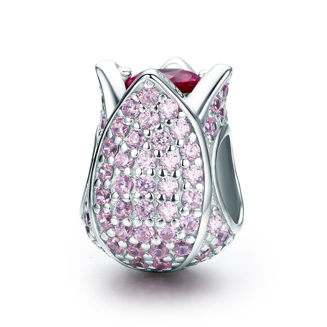 Tulips 925 Sterling Silver Pavé Charm - jolics