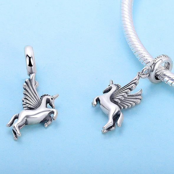 Unicorn 925 Sterling Silver Dangle Charm - jolics