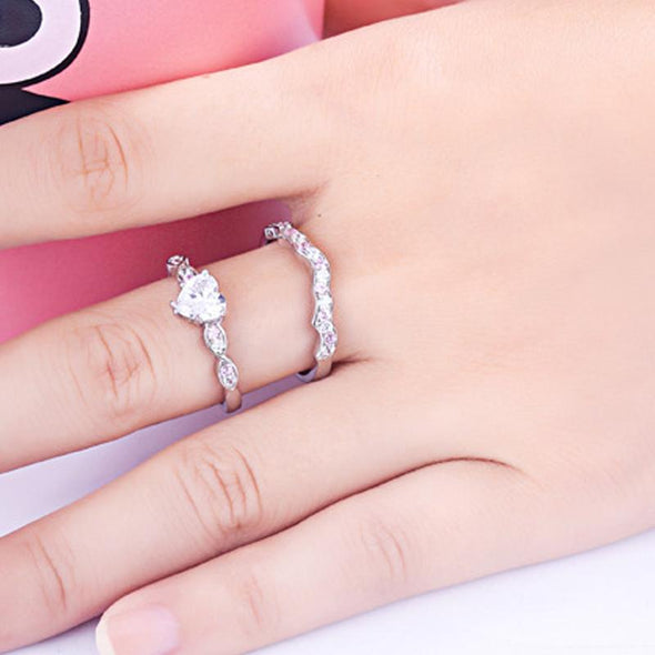 Unique Heart Shape Ring Set - jolics