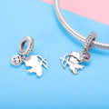 Winged Cupid 925 Sterling Silver Dangle Charm - jolics