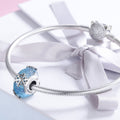 Winter Snowflake 925 Sterling Silver Glass Bead Charm - jolics