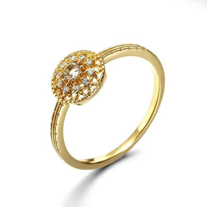 Yellow Gold Round Simple Ring - jolics