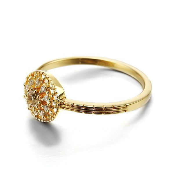 Yellow Gold Round Simple Ring - jolics