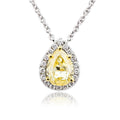 Yellow Pear Cut Sterling Silver Pendant Necklace - jolics