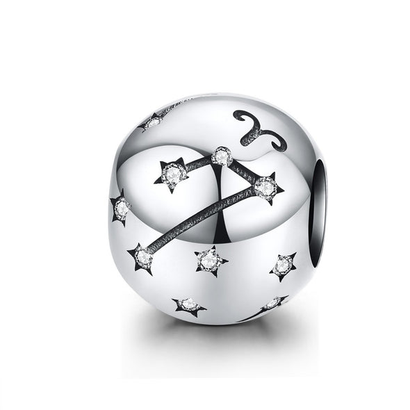 Zodiac Sign 925 Sterling Silver Bead Charm - jolics